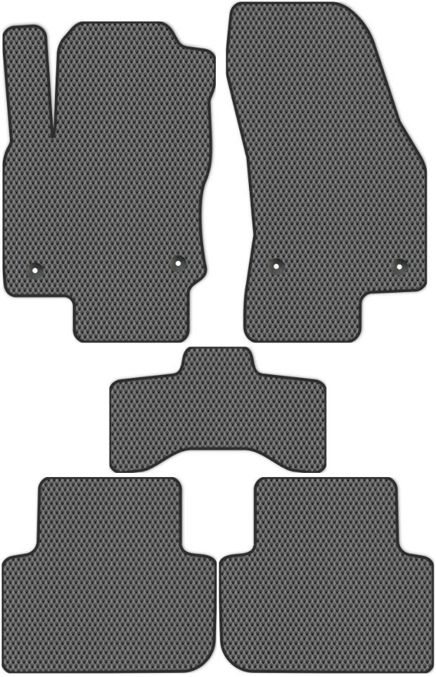 Коврики ЭВА "EVA ромб" для Volkswagen Tiguan II (suv / AD1) 2021 - Н.В., серые, 5шт.