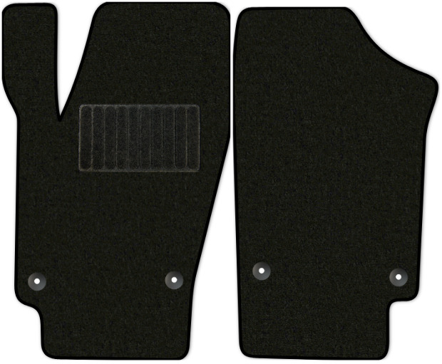 Коврики текстильные "Классик" для Volkswagen Polo (хэтчбек 5 дв / Mk5) 2008 - 2014, черные, 2шт.