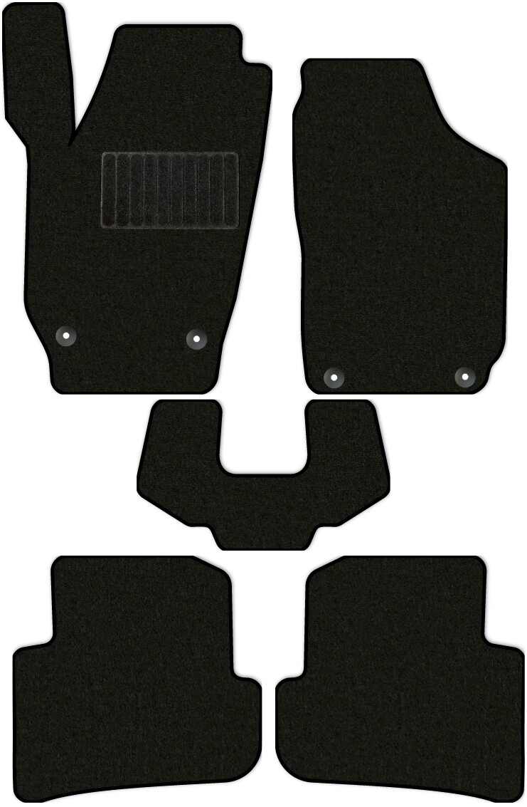 Коврики текстильные "Стандарт" для Skoda Fabia II (хэтчбек 5 дв / 5J2) 2007 - 2010, черные, 5шт.