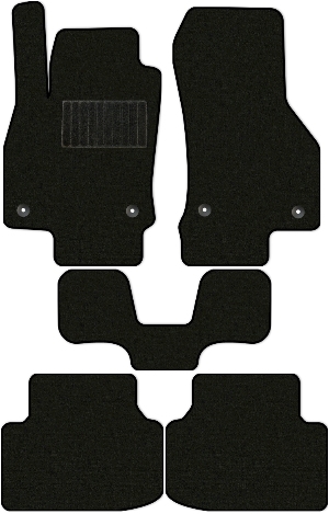 Коврики текстильные "Стандарт" для Skoda Octavia III (лифтбек / A7) 2012 - 2017, черные, 5шт.