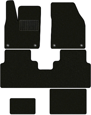 Коврики текстильные "Комфорт" для Volkswagen ID.6 I (suv  7 мест / SUV) 2021 - Н.В., черные, 5шт.