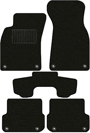 Коврики текстильные "Стандарт" для Audi A6 Allroad quattro II (универсал / C6) 2006 - 2008, черные, 5шт.