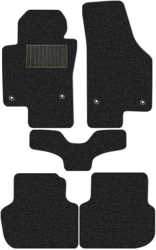 Коврики текстильные "Классик" для Volkswagen Jetta VI (седан / NF) 2014 - 2019, темно-серые, 5шт.