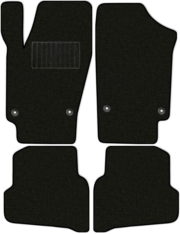 Коврики текстильные "Стандарт" для Volkswagen Polo (хэтчбек 5 дв / Mk5) 2008 - 2014, черные, 4шт.