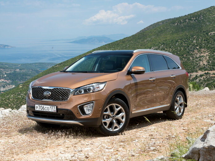 Коврики ЭВА "EVA ромб" для Kia Sorento Prime III (suv  7 мест / UM) 2014 - 2018, черные, 4шт.