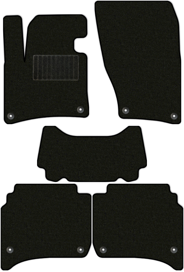 Коврики текстильные "Стандарт" для Volkswagen Touareg II (suv, гибрид / 7P5) 2010 - 2014, черные, 5шт.