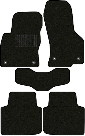 Коврики текстильные "Комфорт" для Skoda Superb III (универсал / 3V) 2016 - 2019, черные, 5шт.